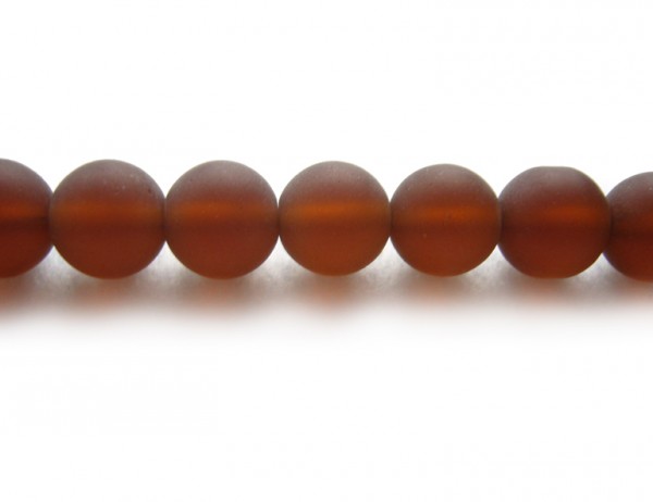 1 Strang Glasperlen, 10 mm, braun