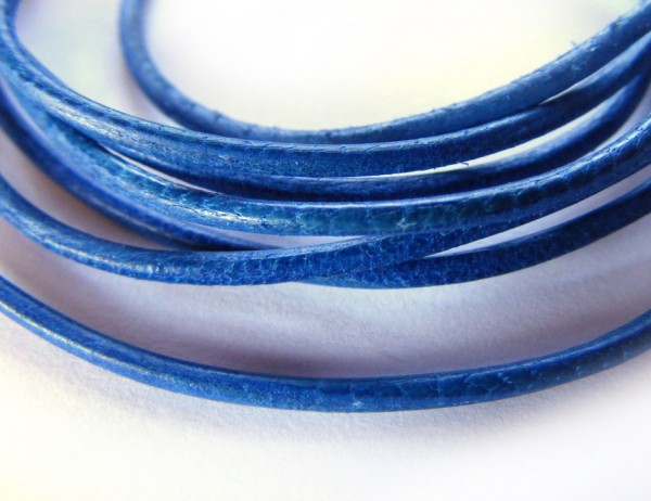 Ziegenleder, 1 Meter, 1,5 mm, blau