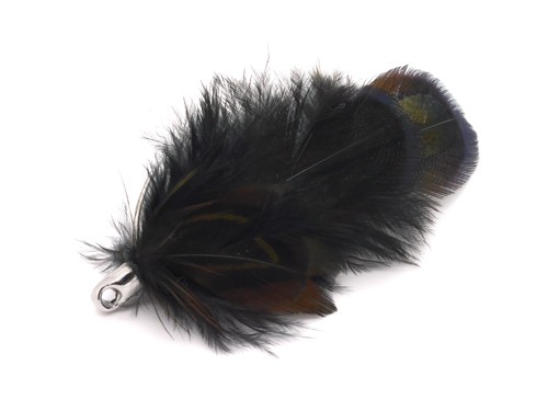 Anhänger Feder, 70 mm, schwarz