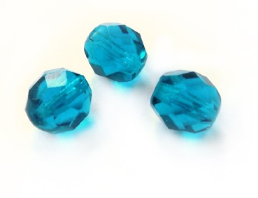 15 Stk. Kugeln, 8 mm, türkis, facettiert