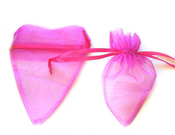 Schmuckbeutel Organza in Herzform