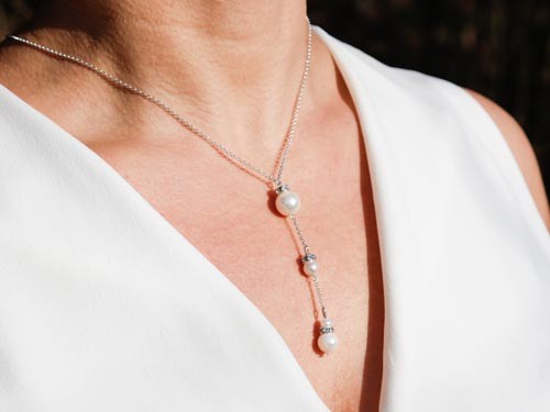 Kette Muschelkernperlen, 44 cm