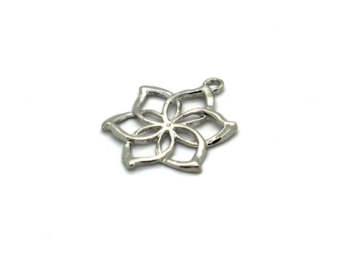 Blume, 32 mm, silberfarben