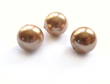 Muschelkernperlen, 15 mm, bronze