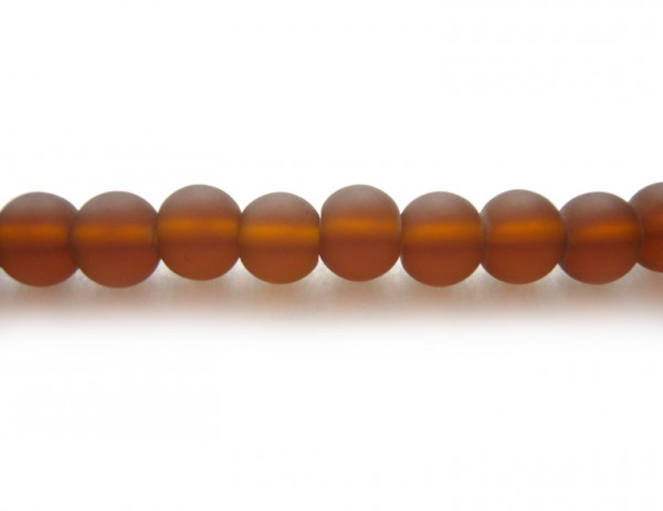 1 Strang Glasperlen, 6 mm, braun