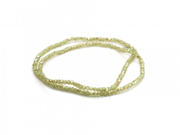 1 Strang Glasschliffperlen, 3 mm, olivegrün
