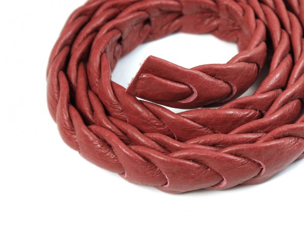 Lederband, 10 cm, 14 mm, rot
