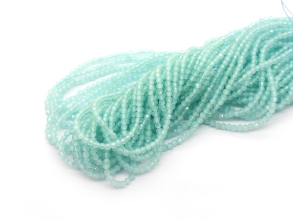 1 Strang Glasschliffperlen, 2 mm, mint