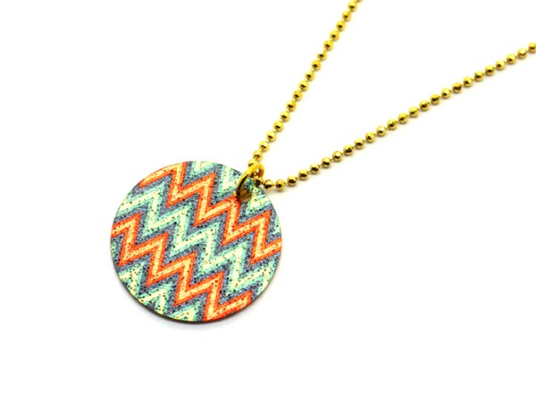 Anhänger "ZickZack", 20 mm, gold