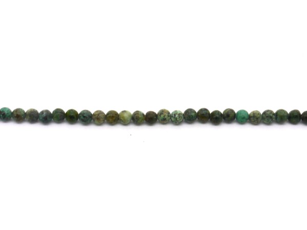 1 Strang echter Türkis, Kugel, ~4 mm, türkis/braun