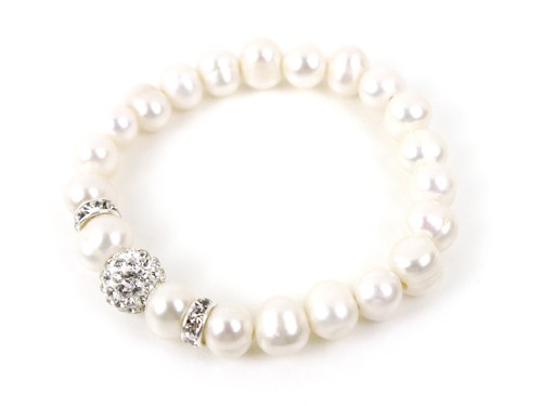 Großdurchbohrte Süßwasserperle, 8-9 mm, natur