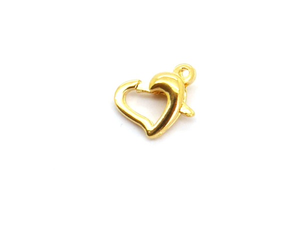 Herz-Karabiner, Druckguss - 12,5x10mm - goldfarben