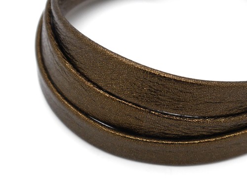Lederband, 10 cm, 10 mm, bronze metallic