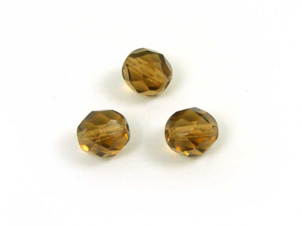 15 Stk. Kugeln, 8 mm, bernstein, facettiert