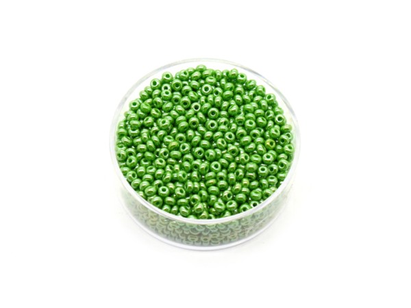 1 Dose Glas-Roccailles 17g, 2,5 mm, grün