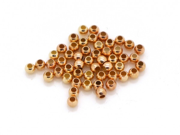 50 Stk. Quetschperlen, 2,5 mm, 925 Silber, roségold