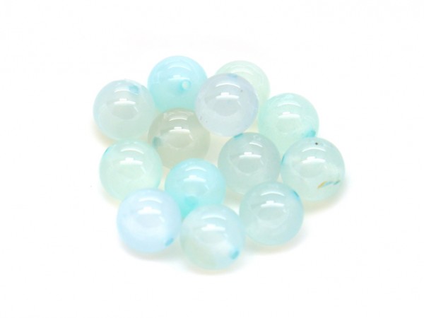 Jade, gefärbt, Kugel, 10 mm, hellblau