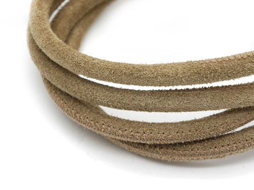 Lederband, Velour, 10 cm, 5 mm, beige