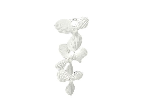 Anhänger Blume, 37 mm, versilbert