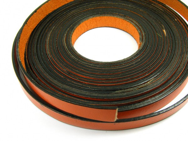 Lederband, 10 cm, 10 mm, orange