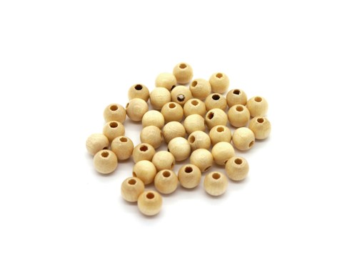 40 Stk. Holzperlen, 8 mm, hellbraun