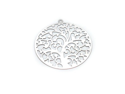 Anhänger Scheibe, 40 mm, Edelstahl silberfarben