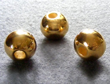 Keramik Kugel, 16 mm, vergoldet