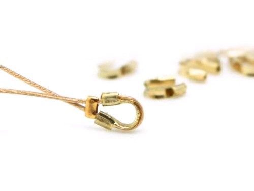 10 x Drahtschutz, 0,56 mm, Messing, vergoldet