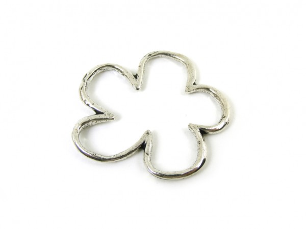 Blume, 38 mm, versilbert