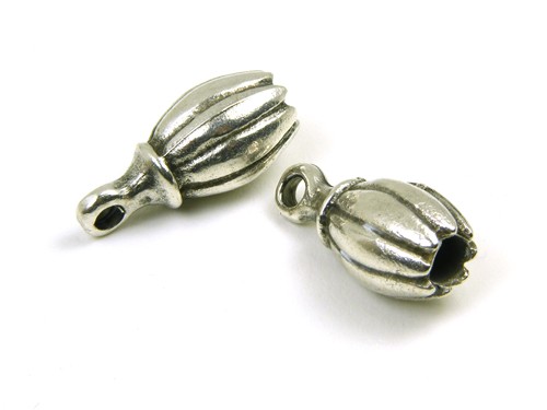 Endkappe für Lederband, versilbert