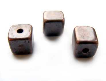 Keramik Würfel, 7 mm, verkupfert