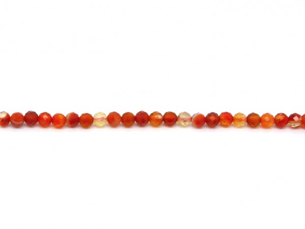 1 Strang Karneol facettiert, 3 mm, orange