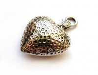 Anhänger Herz, 66 mm, geschwärzt Anhänger Herz, 66 mm, geschwärzt