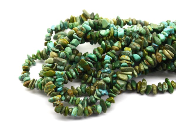 1 Strang echter Türkis, Splitter, ~6 mm, türkis/braun