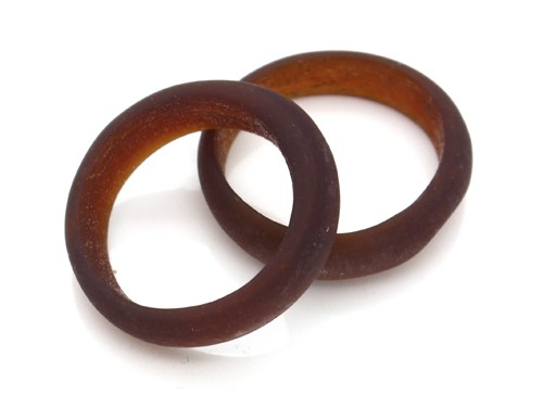 Glasring, ca. Ø 24 mm, braun, matt