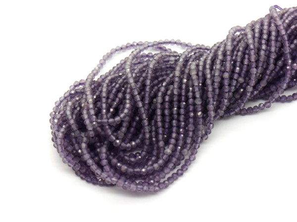 1 Strang Glasschliffperlen, 2 mm, lila/violett