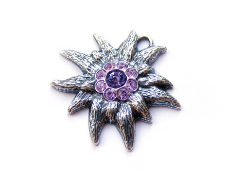 Edelweiß mit Swarovski®, 23 mm, flieder