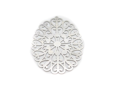 Anhänger Oval, 40 mm, Edelstahl silberfarben