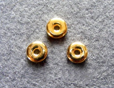 Keramik Scheibe, 8 mm, vergoldet