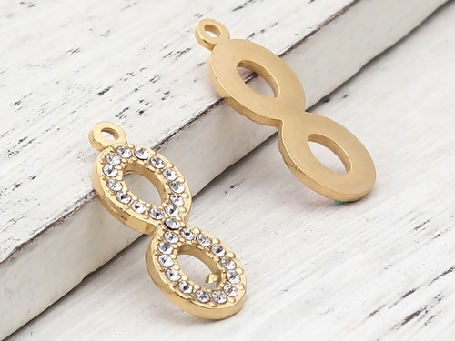 Anhänger, Unendlichzeichen, 26 mm, Edelstahl vergoldet