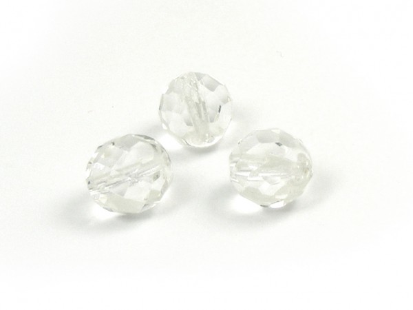 15 Stk. Kugeln, 10 mm, transparent, facettiert