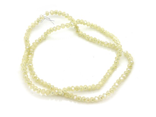 1 Strang Glasschliffperlen, 3 mm, gelbgrün-irisierend