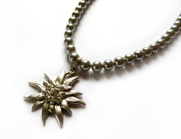 Anhänger Edelweiß, 41 mm, versilbert