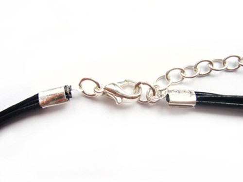 Lederkette dreireihig, 35 cm, schwarz