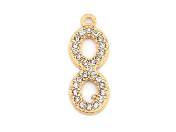Anhänger, Unendlichzeichen, 26 mm, Edelstahl vergoldet