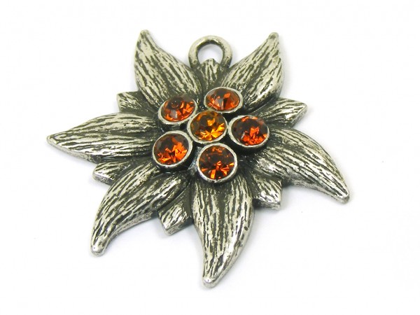Edelweiß mit Swarovski®, 35 mm, orange