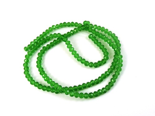 1 Strang Glasschliffperlen, 4 mm, grün