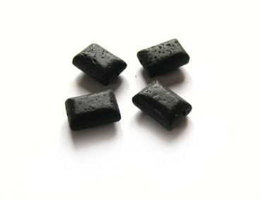 1 Strang Lava, Rechteck, 12 x 8 mm, schwarz