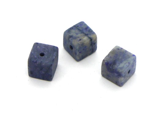 Würfel, Dumortierit, 6 mm, blau, matt