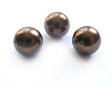 Muschelkernperlen, 16 mm, braun
